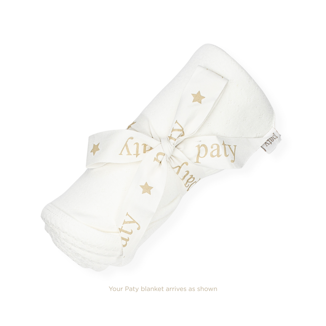 Paty Pointelle Knit Swaddle Blanket: White with White Trim