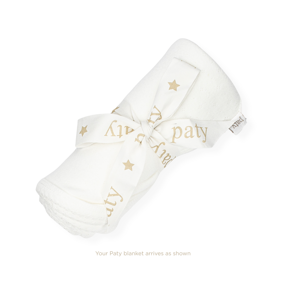 Paty Pointelle Knit Swaddle Blanket: White with White Trim