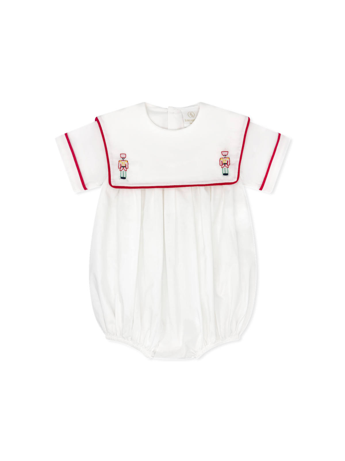 Christian Bubble: Blessings White with Red Piping &amp; Nutcracker Embroidery