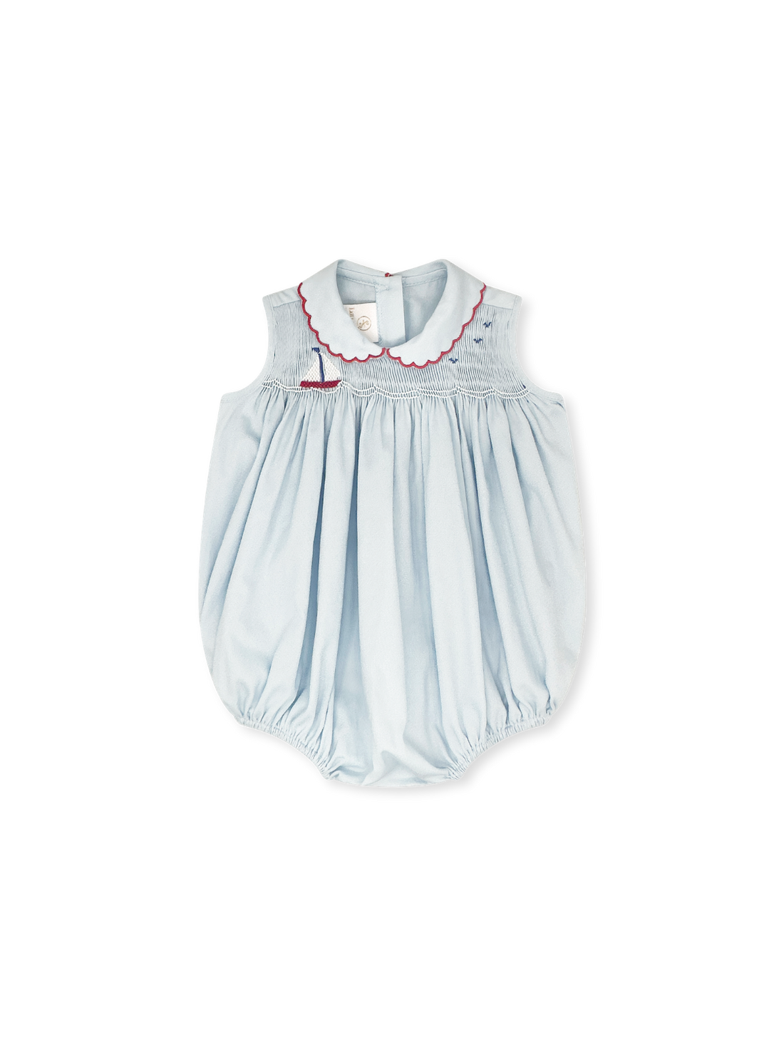 Ella Bubble: Brentwood Blue with Sailboat Smocking