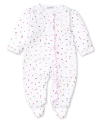 Garden Roses Print Footie w/Zip Ruffle