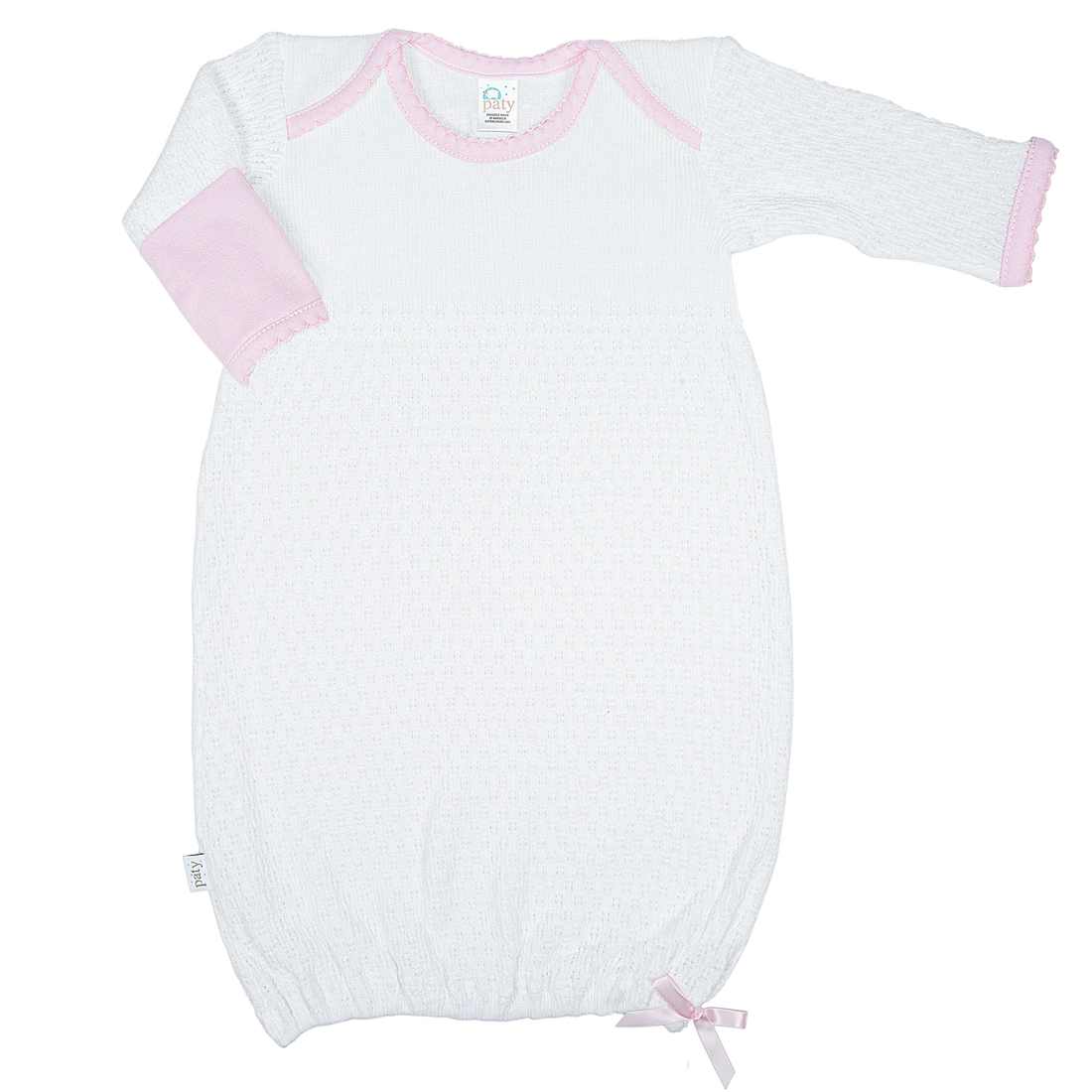 Paty Overlap Gown with Pink Pima Trim