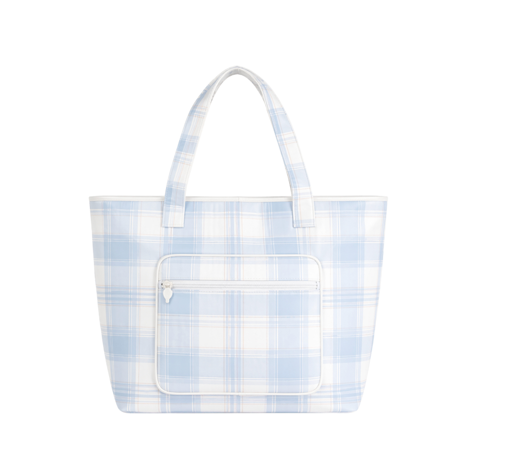 Blue Plaid Tote Bag