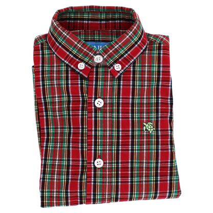 Boys Buttondown Shirt: Tartan
