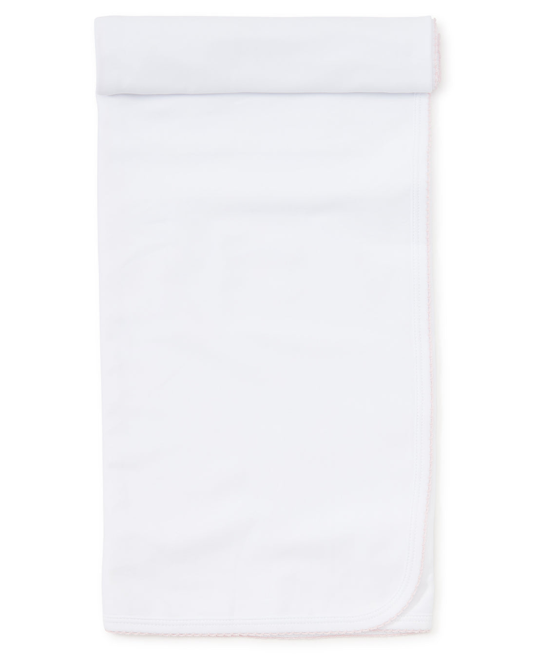 Basics Blanket: White with Light Pink Trim