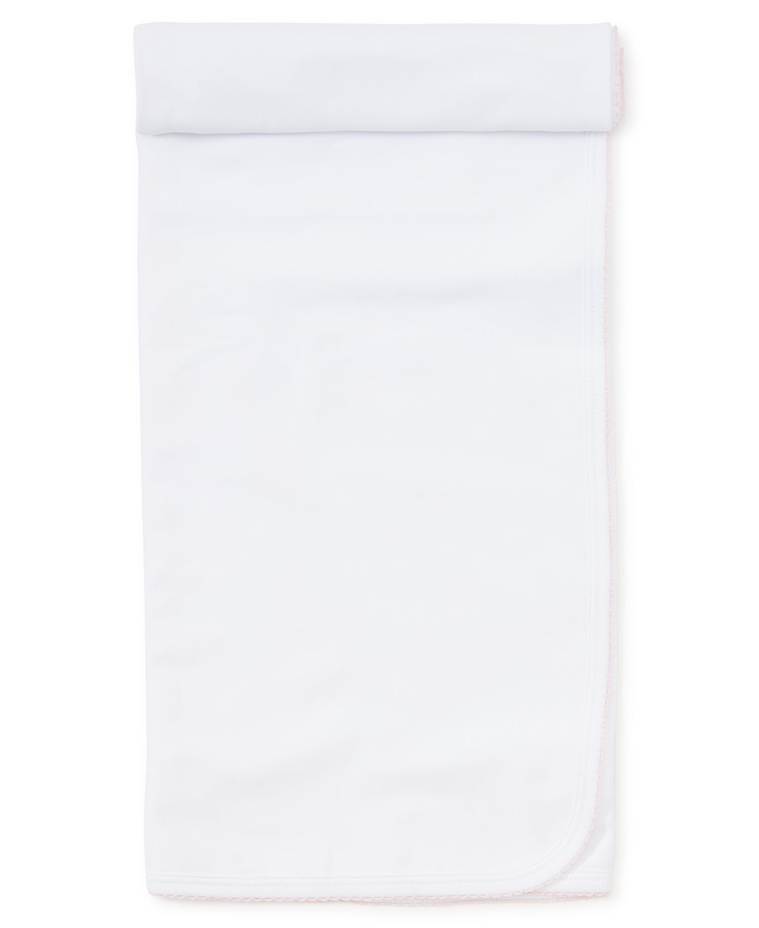 Basics Blanket: White with Light Pink Trim