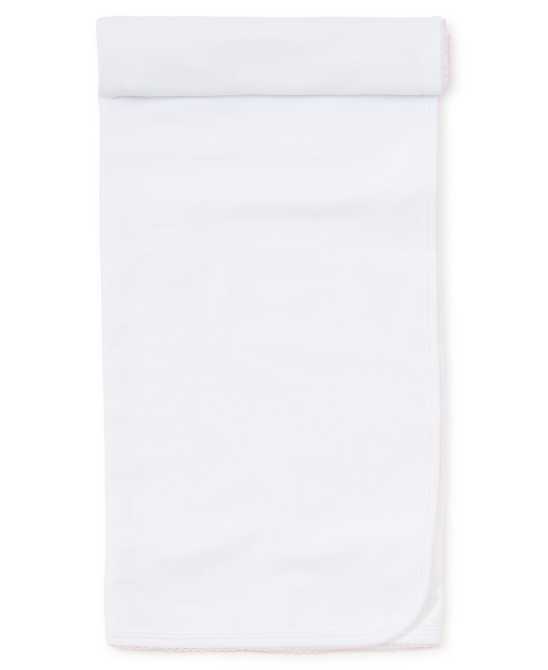 Basics Blanket: White with Light Pink Trim