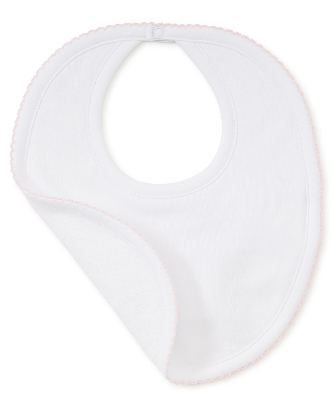 Basics Bib: White with Light Pink Trim