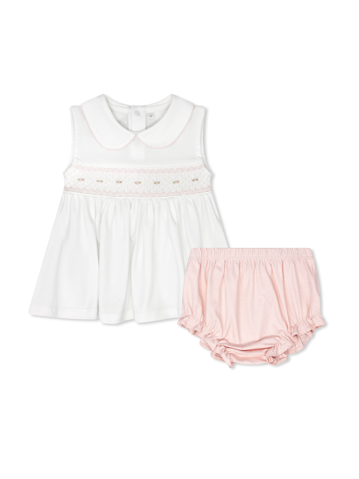 Rose Diaper Set: White with Palmer Pink