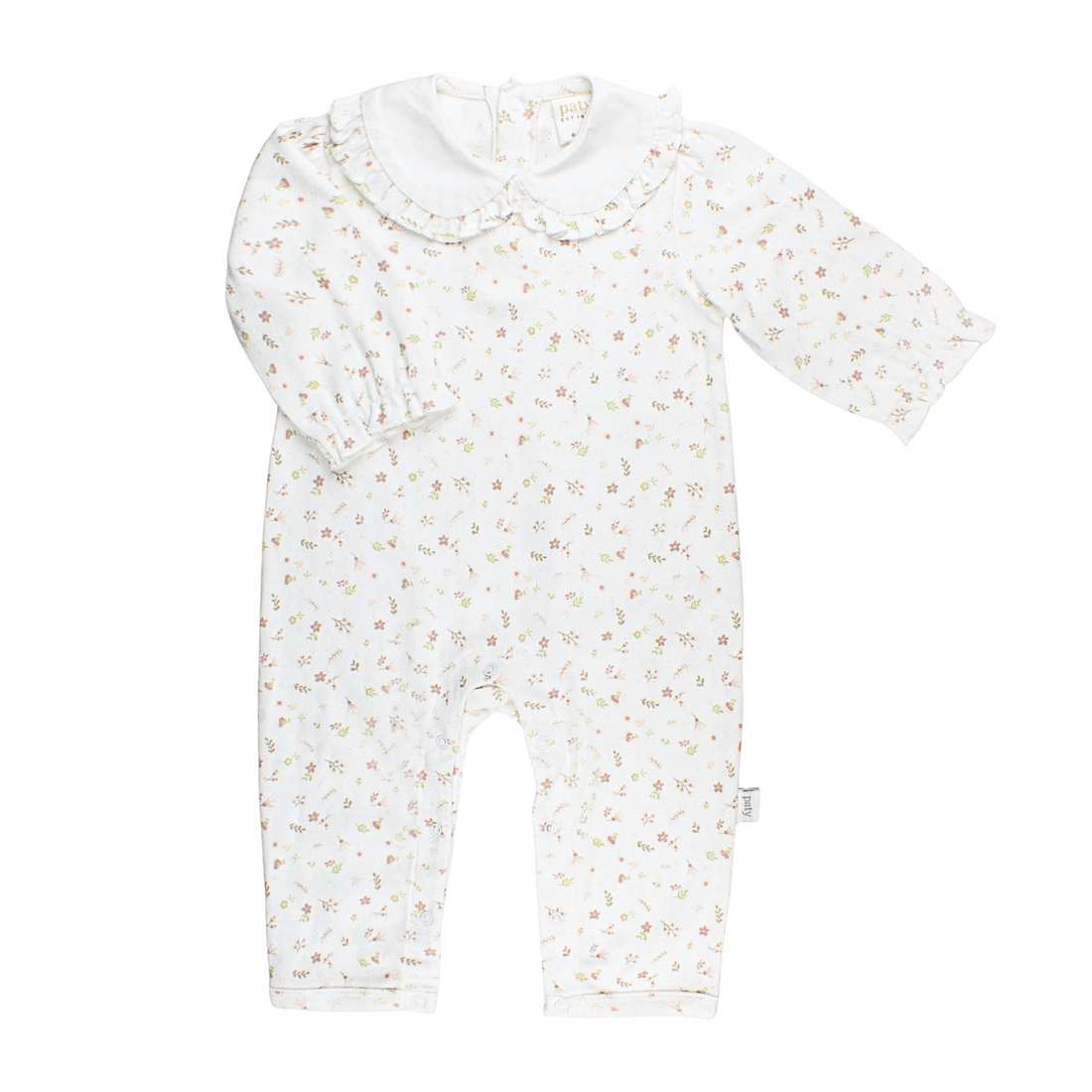 Paty Girls Pointelle Knit Romper: Faith Floral