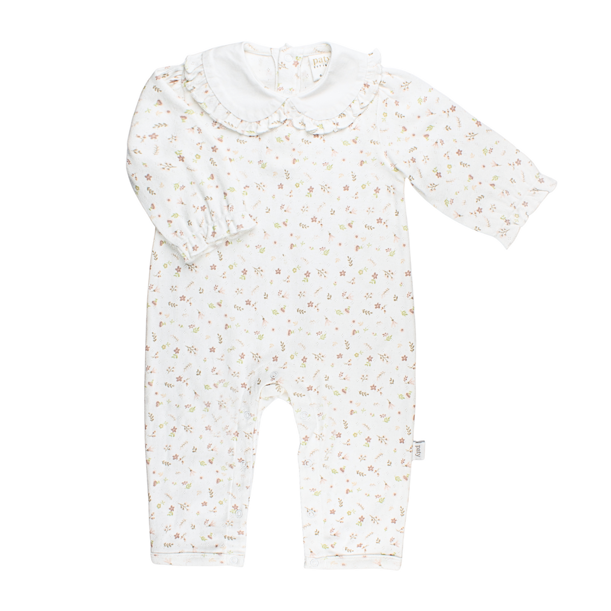 Paty Girls Pointelle Knit Romper: Faith Floral