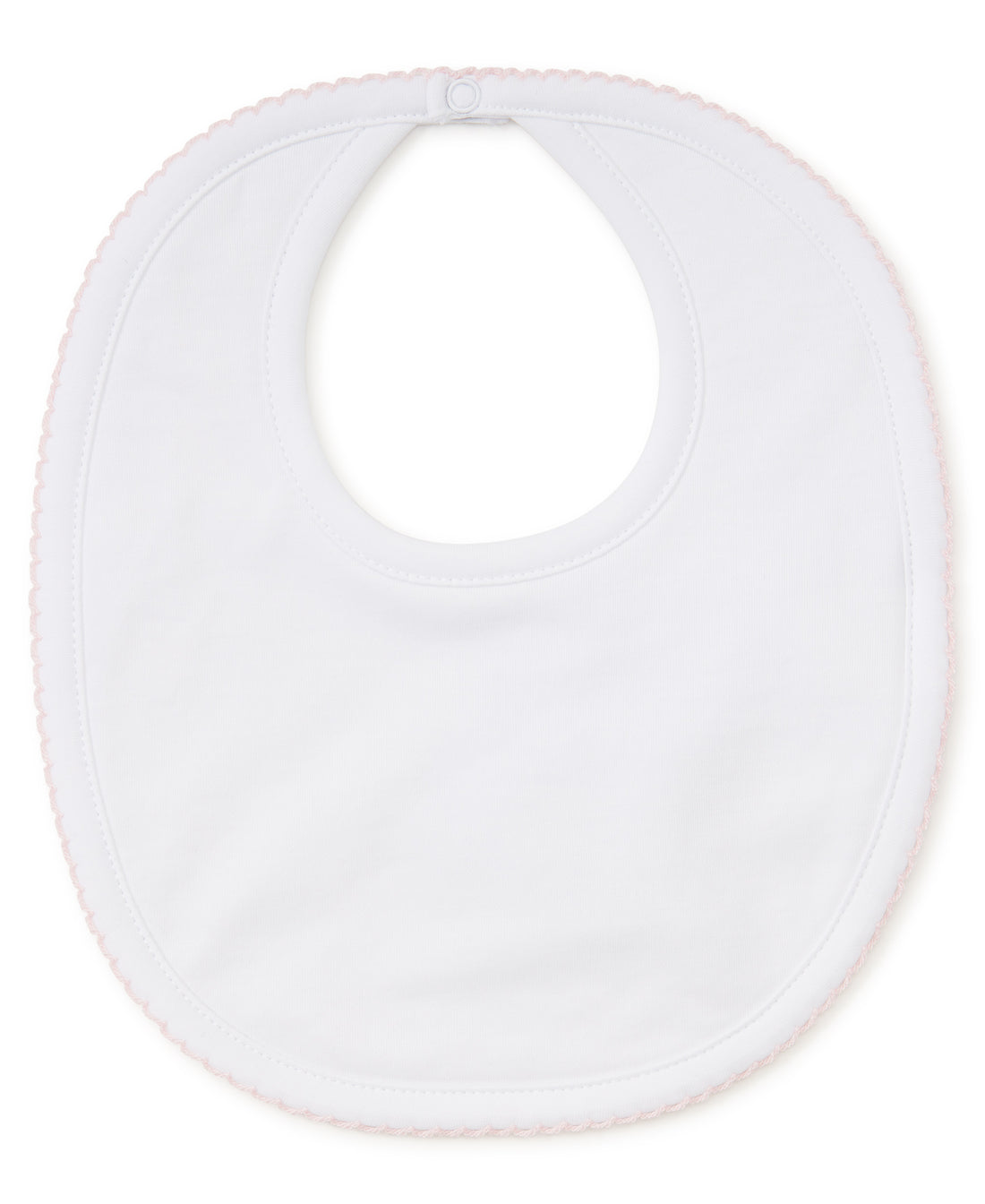 Basics Bib: White with Light Pink Trim