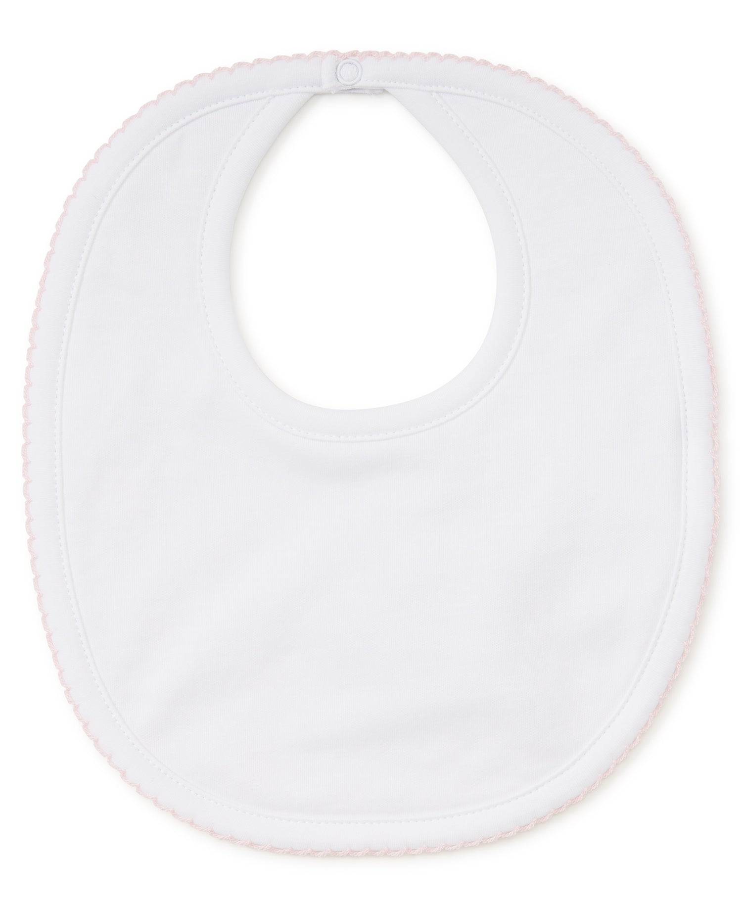 Basics Bib: White with Light Pink Trim