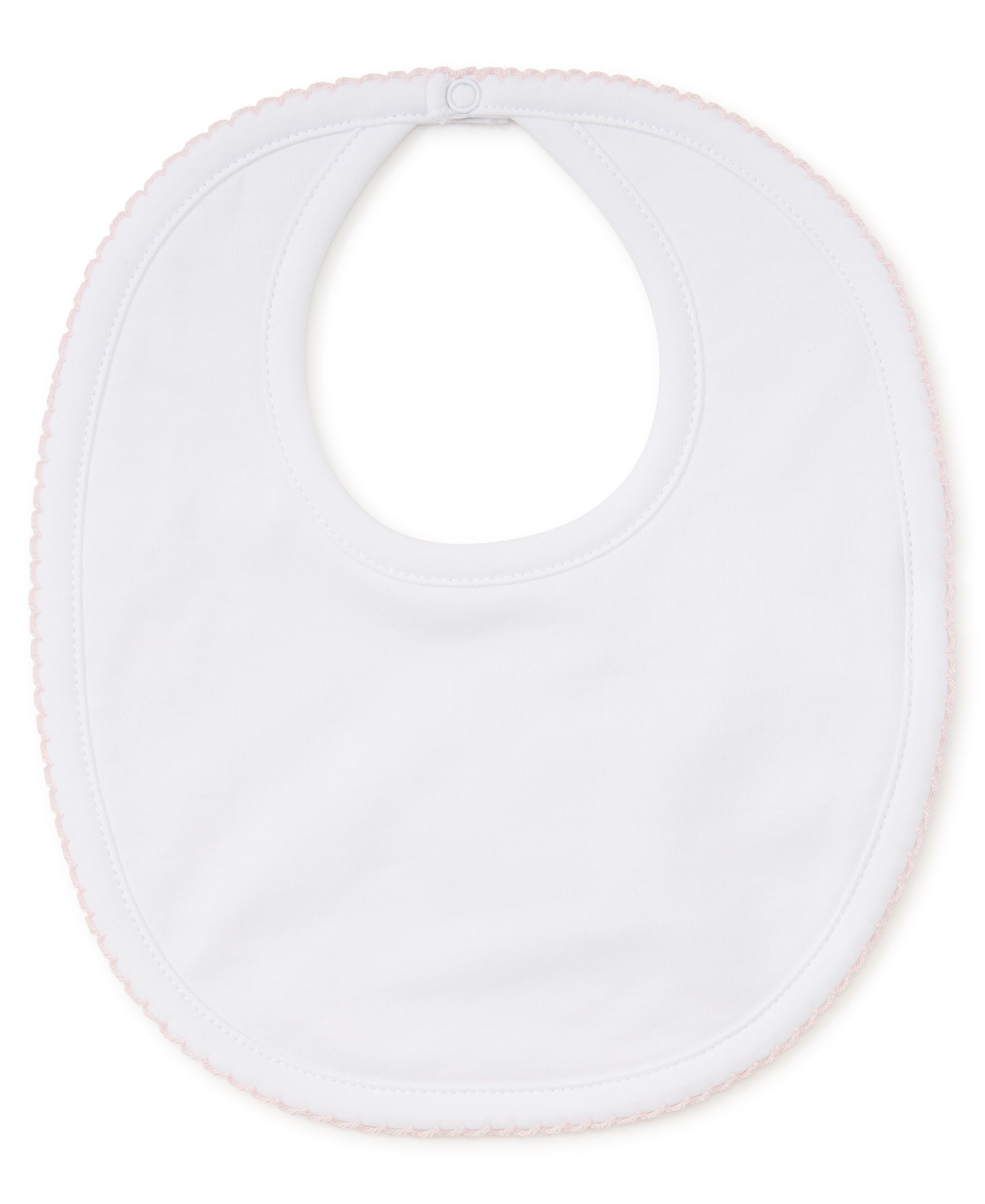 Basics Bib: White with Light Pink Trim