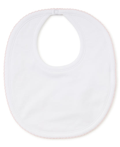 Basics Bib: White with Light Pink Trim