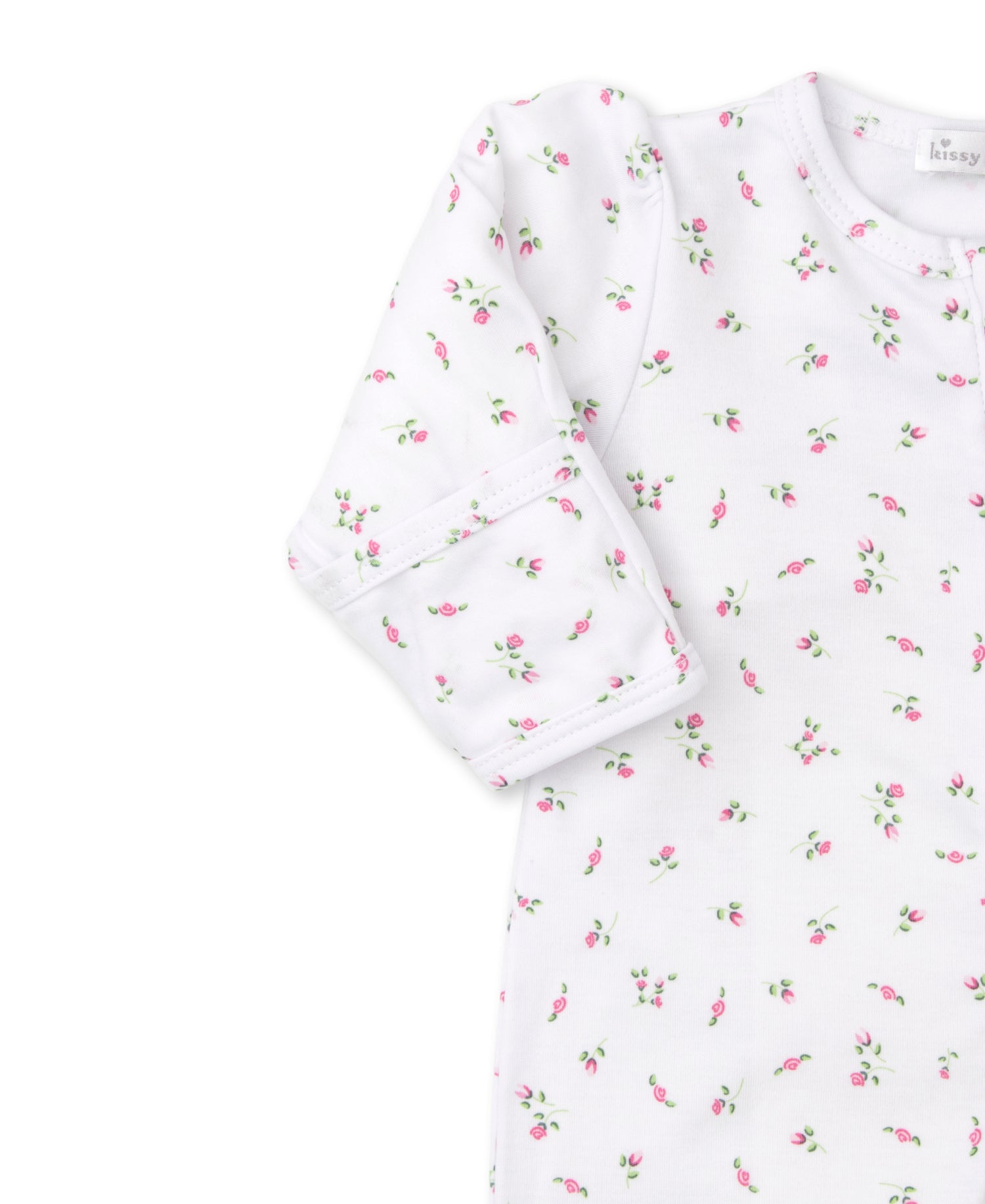 Garden Roses Print Footie w/Zip Ruffle