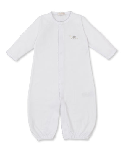 Premier Elephant Empire Embroidered Pima Converter Gown: White with Silver