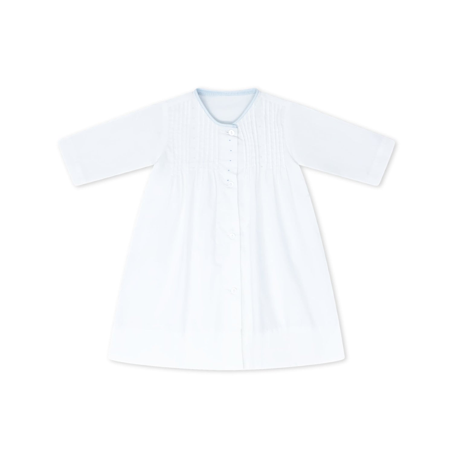 1956 Daygown: Blessings White with Light Blue