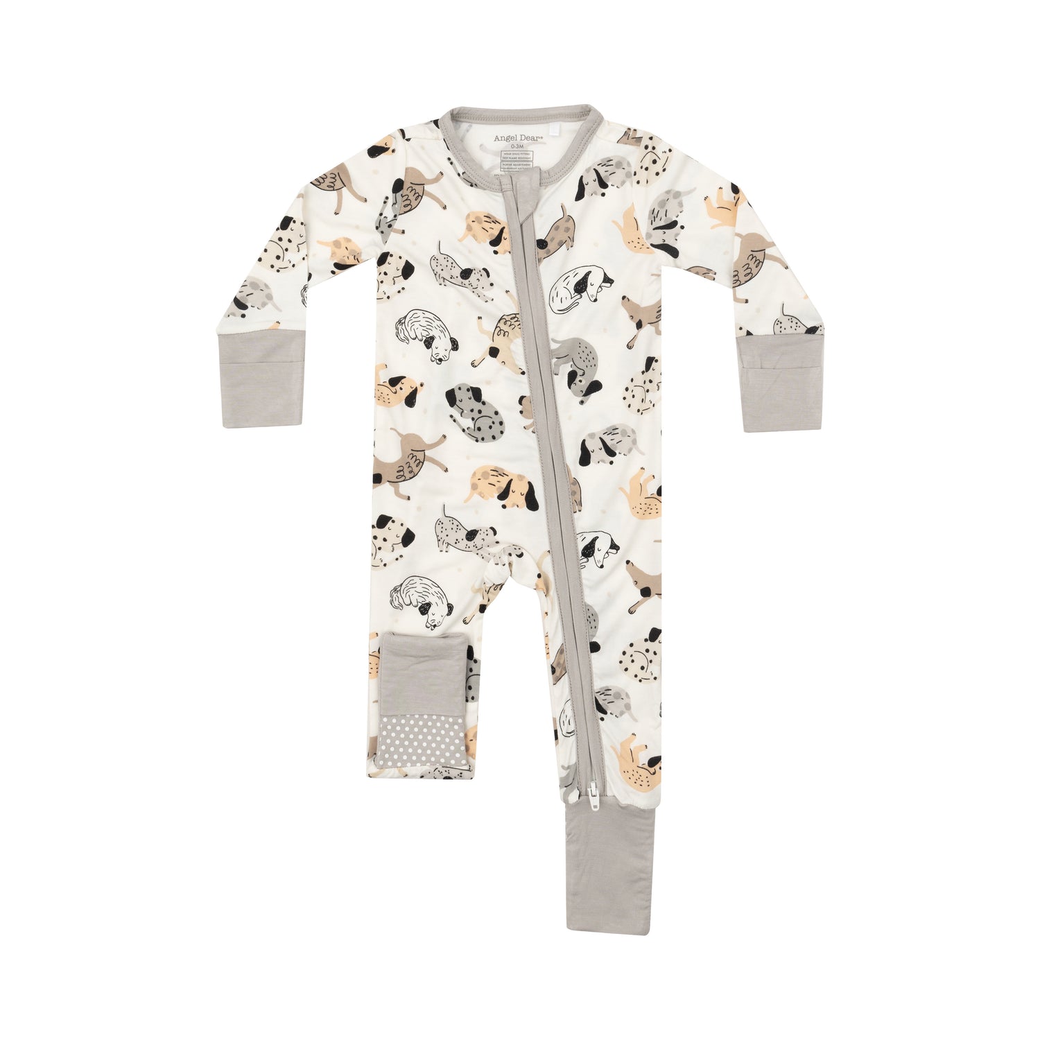 2-Way Zippered Romper: Cozy Pups