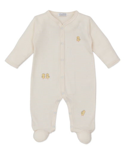 Cheery Chicks Embroidered Snap Footie