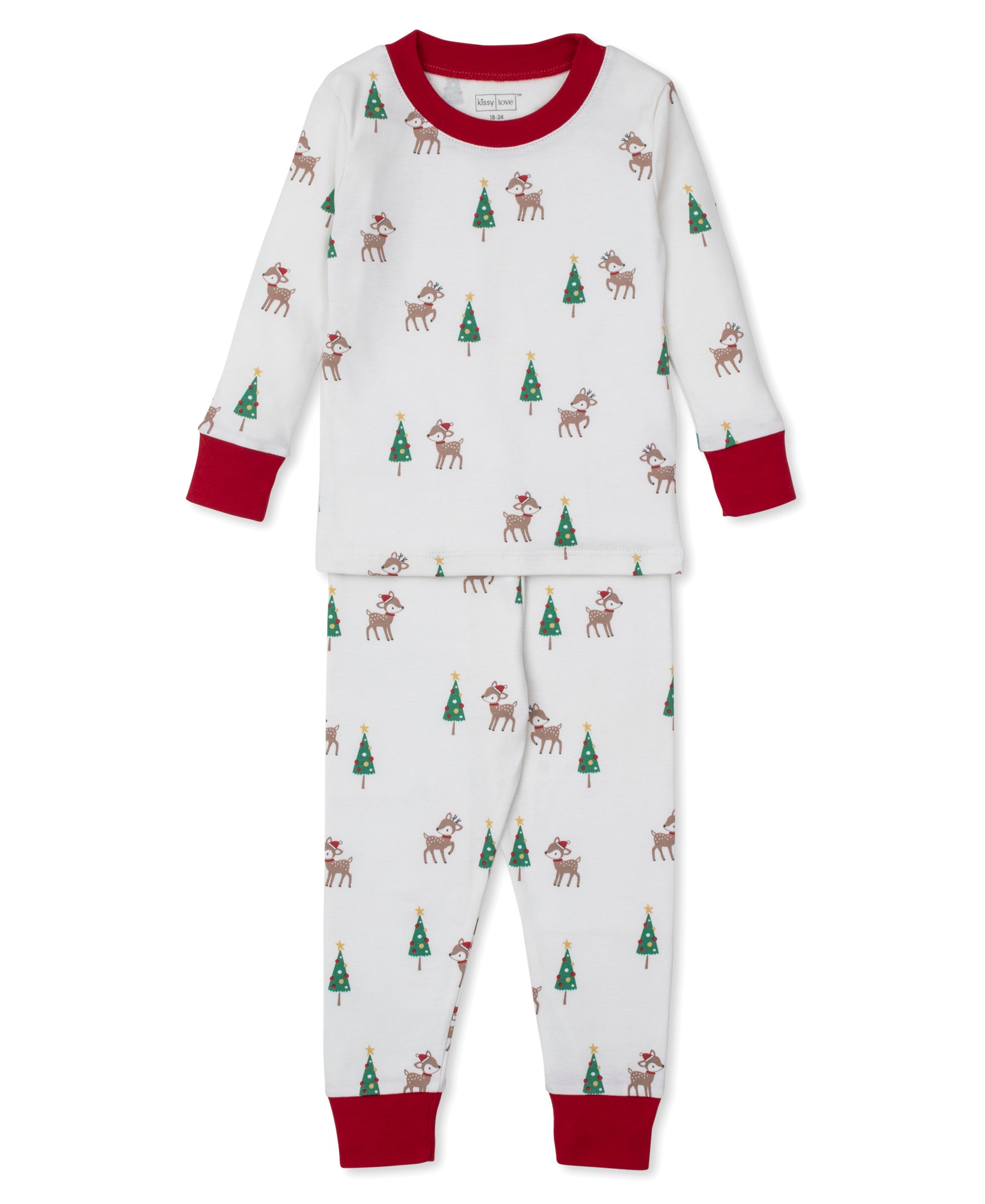 Christmas Deer Cheer Snug Fit 2-Piece Long PJ Set