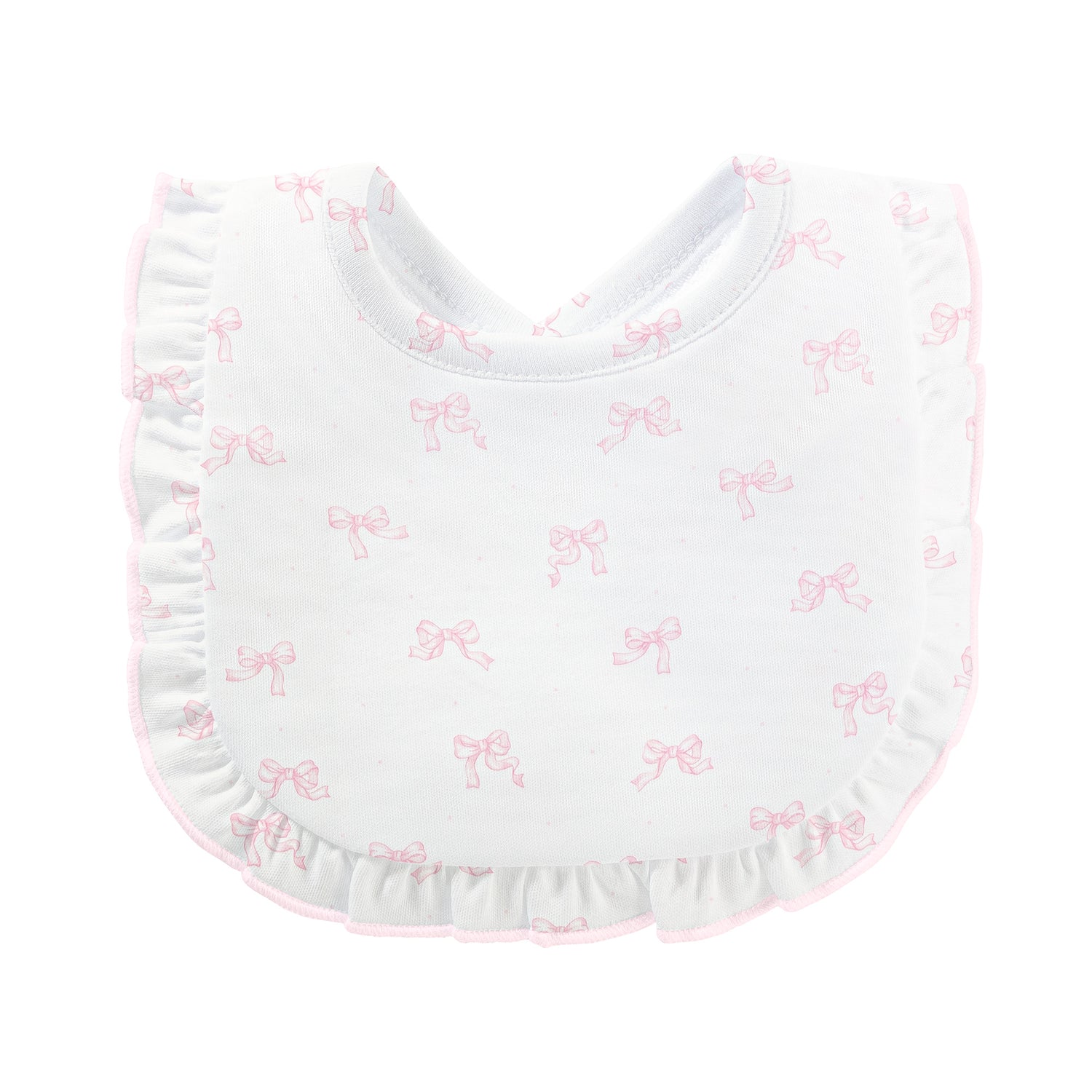 Ruffle Bib with Bow Print