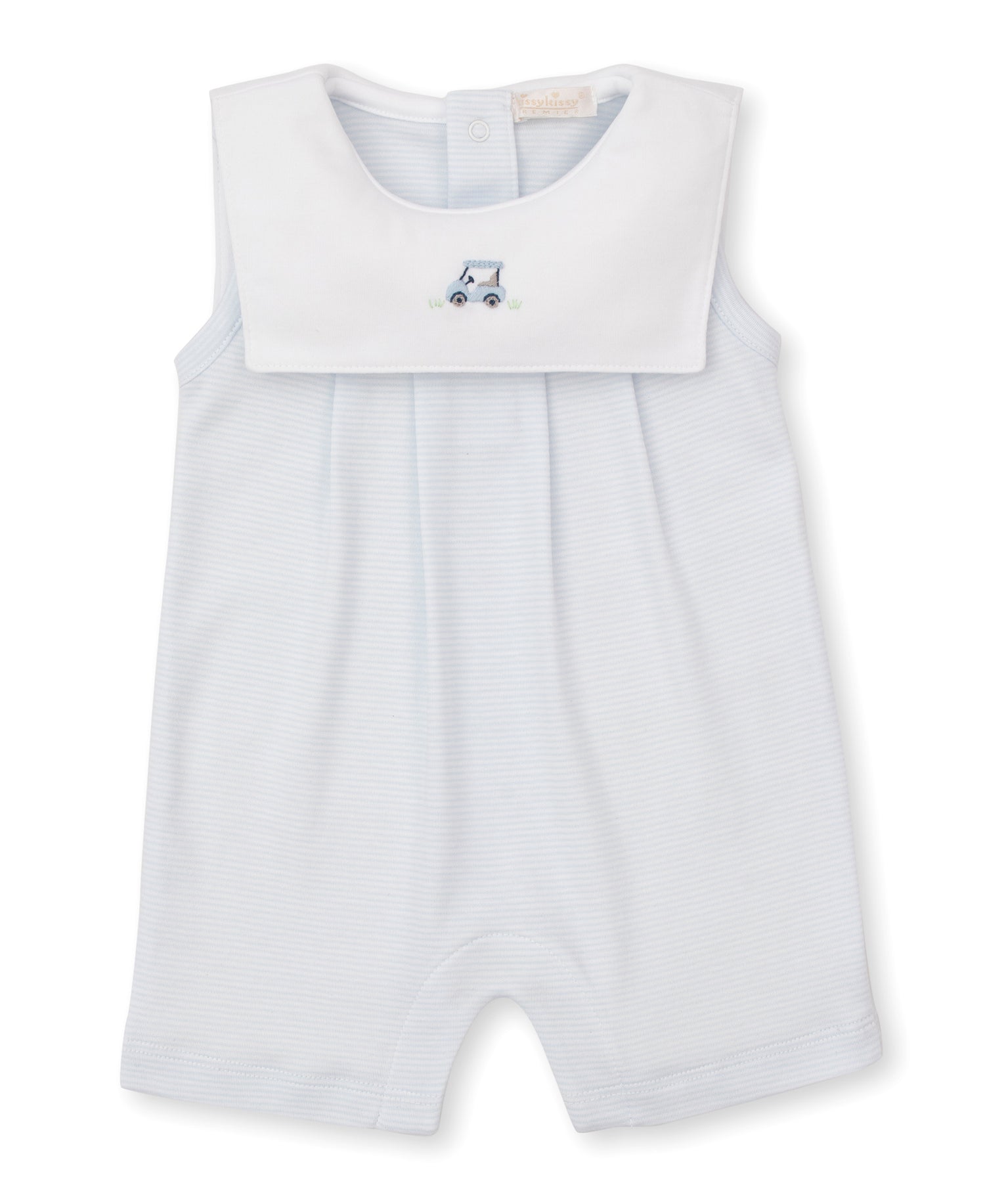 Premier Fairways Sleeveless Playsuit: Light Blue Stripe