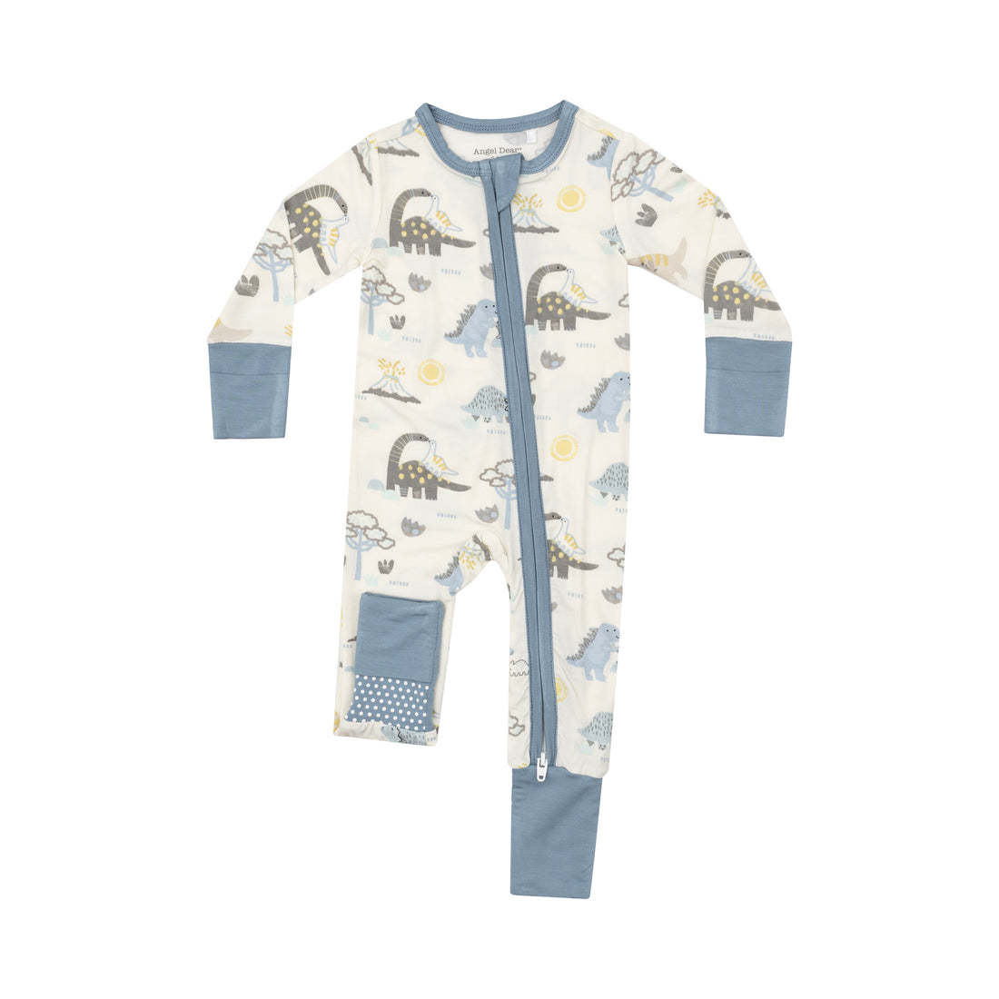 2-Way Zippered Romper: Baby Love Dinos