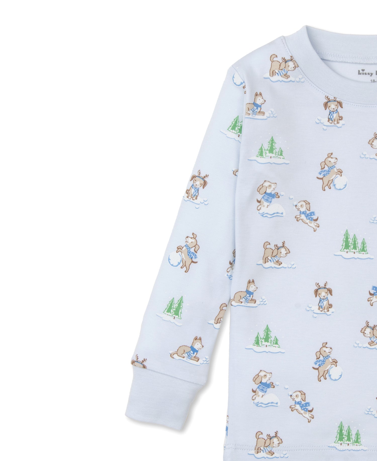 Puppy Snowball Pranks Snug Fit Pajamas: Light Blue