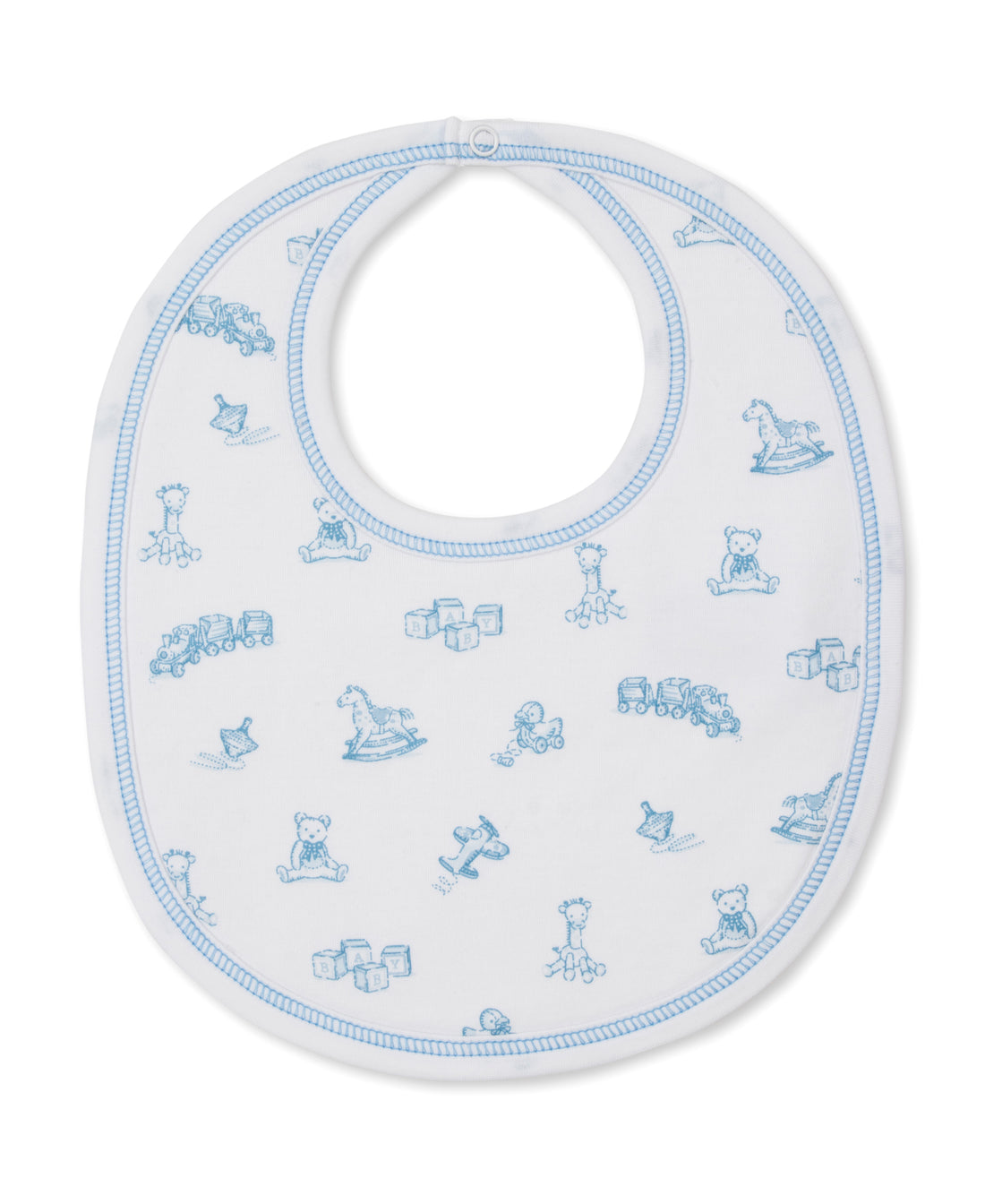Vintage Toy Treasures Printed Bib: Light Blue