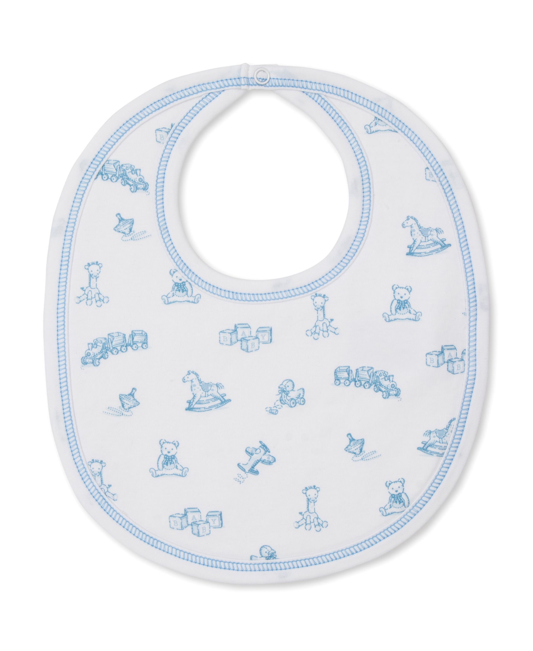 Vintage Toy Treasures Printed Bib: Light Blue