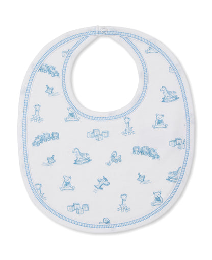 Vintage Toy Treasures Printed Bib: Light Blue
