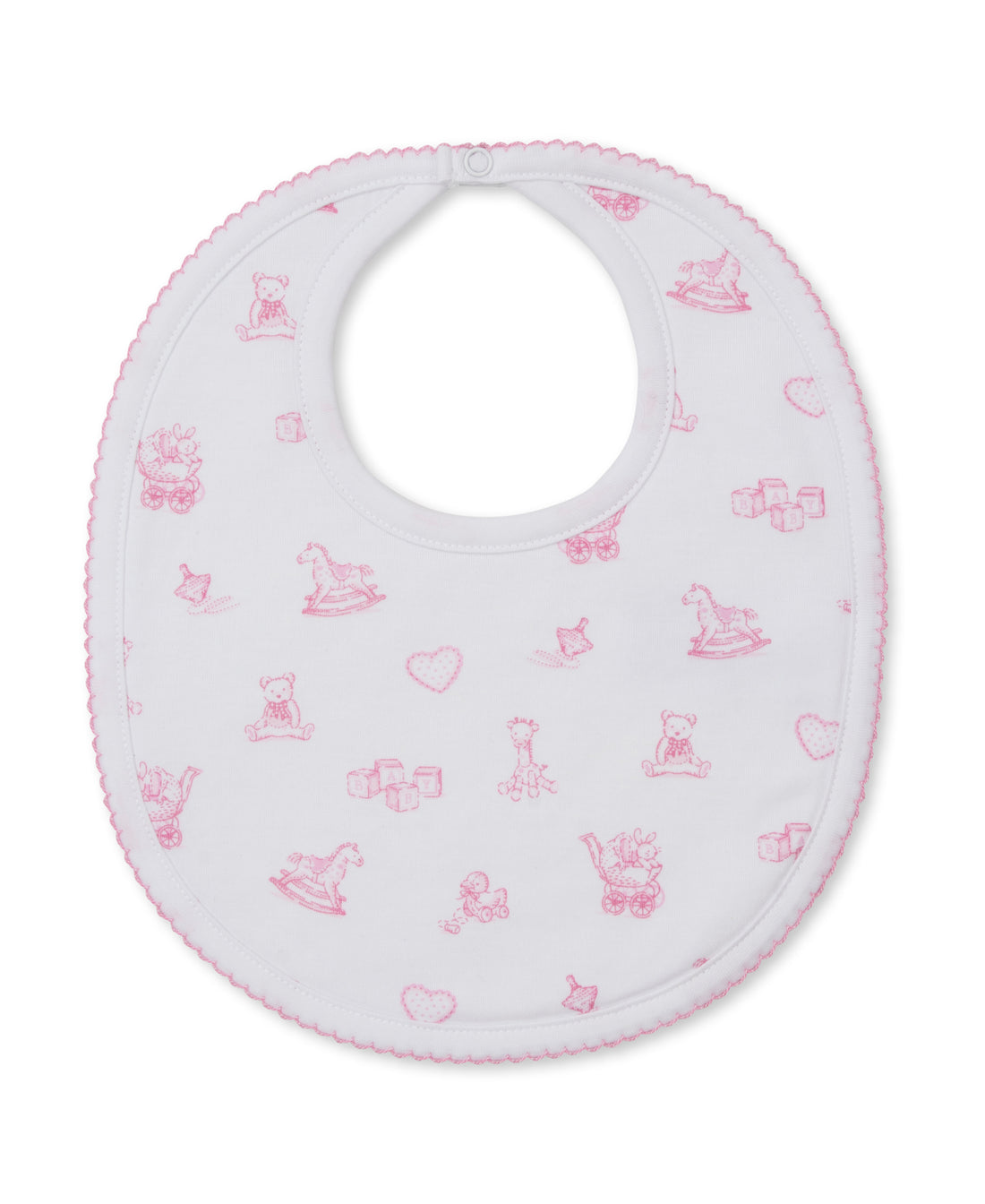 Vintage Toy Treasures Printed Bib: Pink