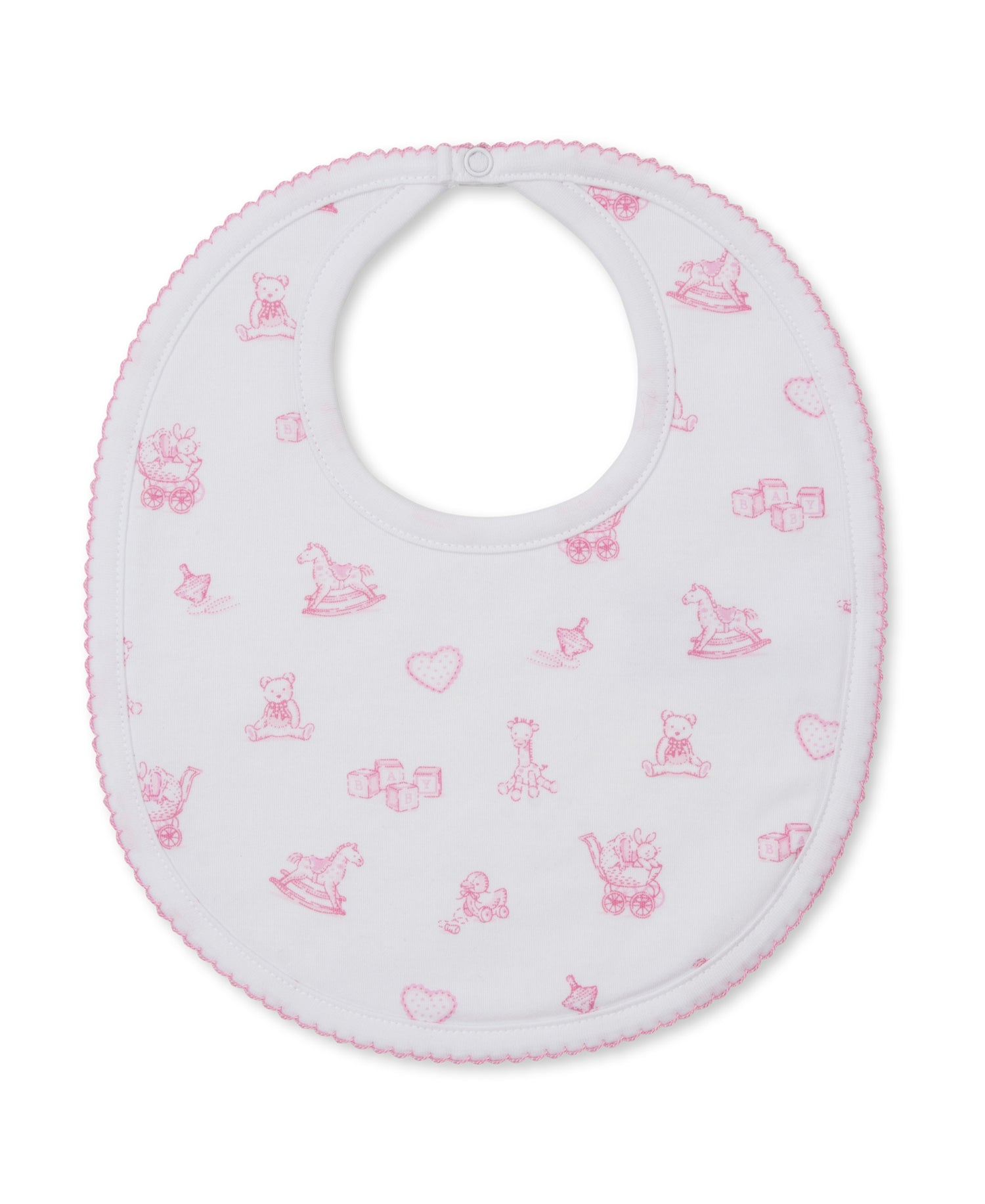Vintage Toy Treasures Printed Bib: Pink