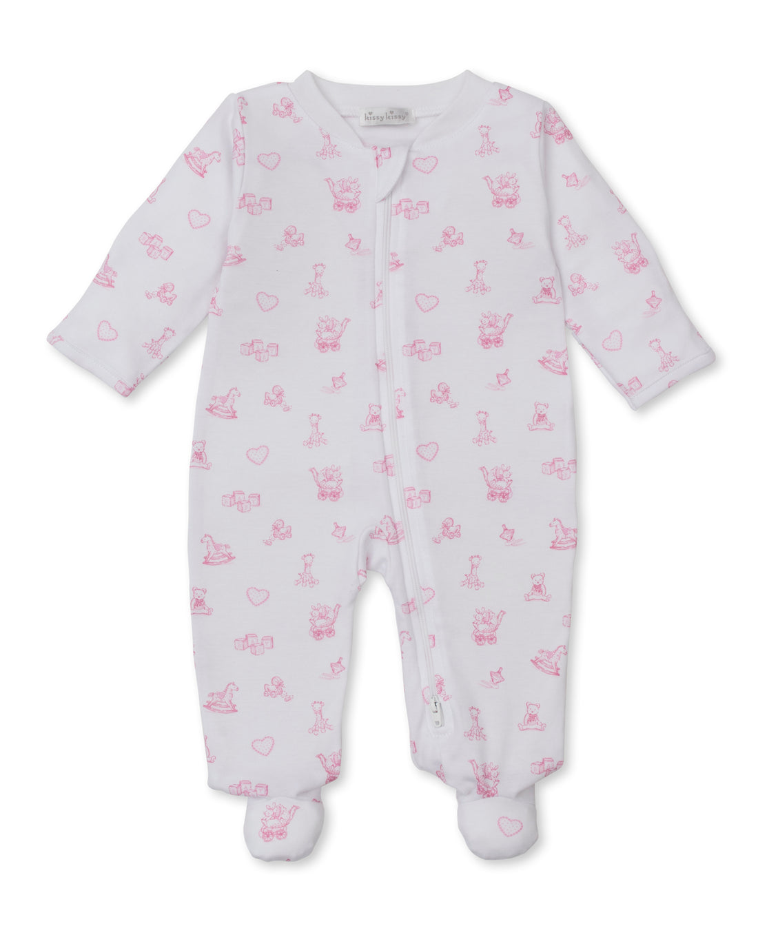 Vintage Toy Treasures Printed Zipper Footie: Pink