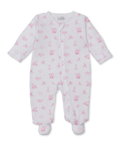 Vintage Toy Treasures Printed Zipper Footie: Pink