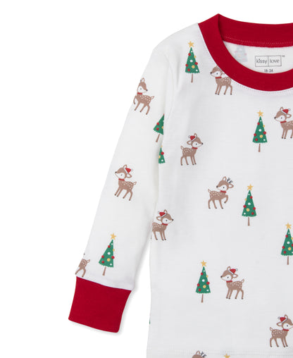 Christmas Deer Cheer Snug Fit 2-Piece Long PJ Set