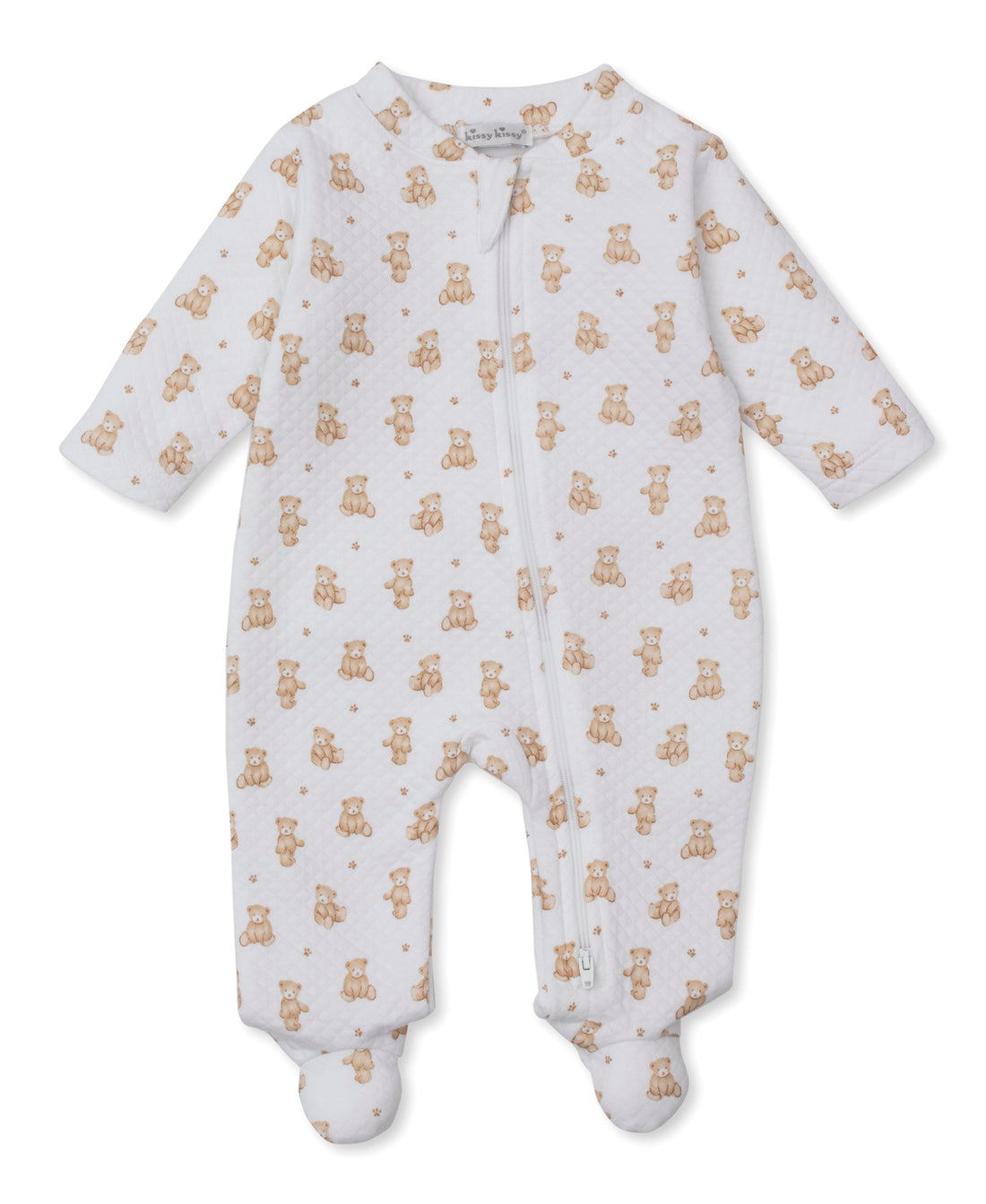 Teddy Bear Time Printed Jacquard Zipper Footie