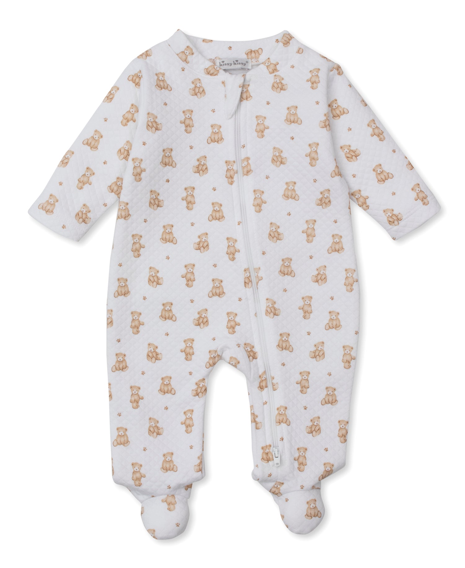 Teddy Bear Time Printed Jacquard Zipper Footie