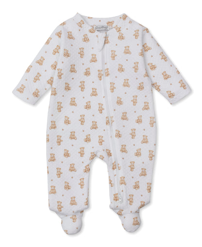 Teddy Bear Time Printed Jacquard Zipper Footie