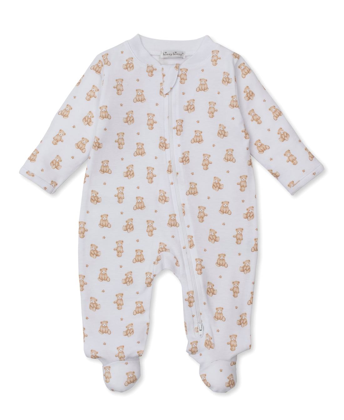 Teddy Bear Time Printed Zipper Footie