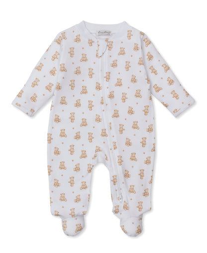 Teddy Bear Time Printed Zipper Footie