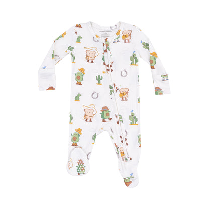Avocado Toast Western 2-Way Zipper Footie