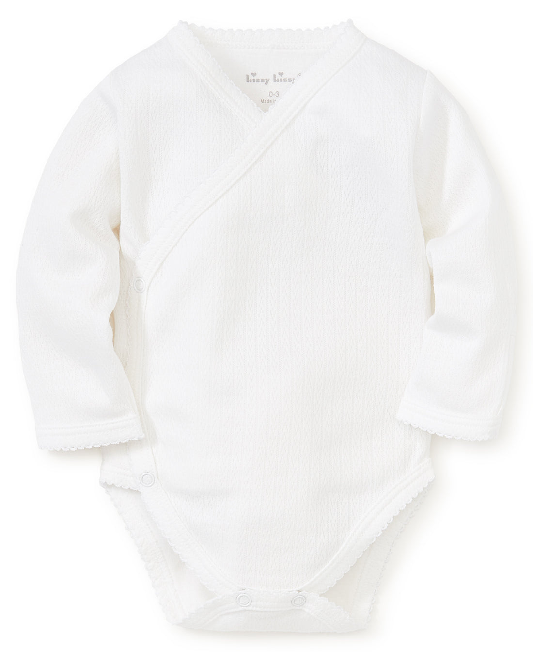 LS Pointelle Crossbody Onesie: White