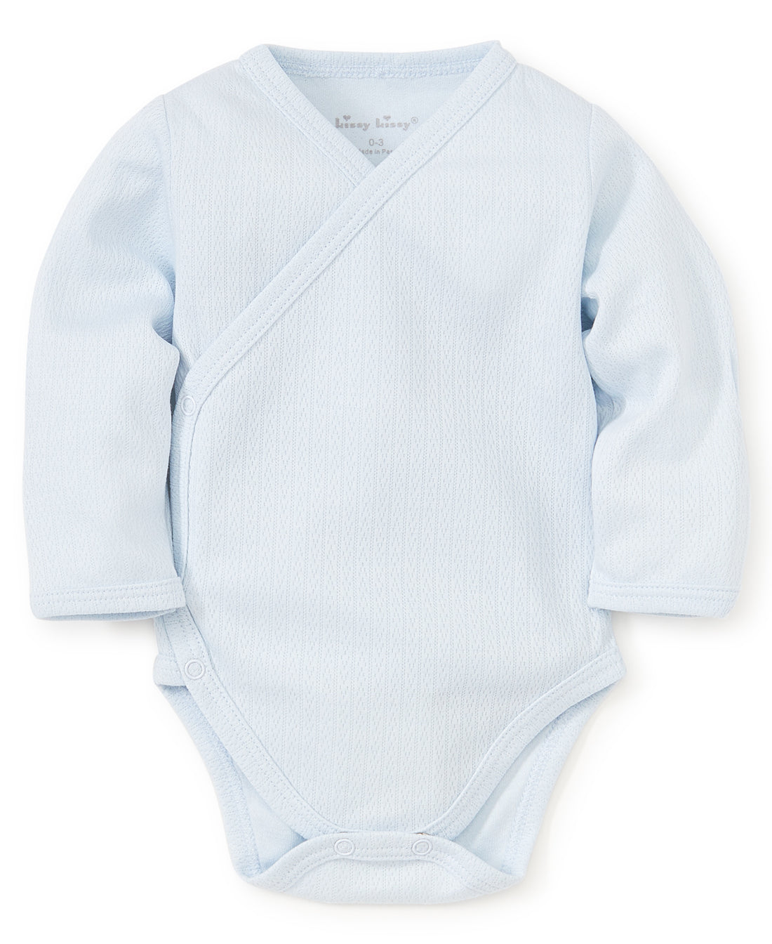 LS Pointelle Crossbody Onesie: Light Blue