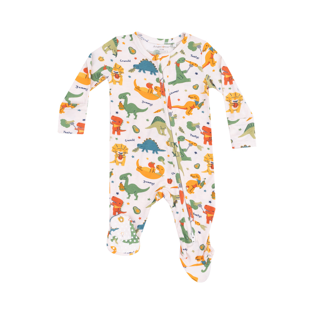 Veggie Dinos 2-Way Zipper Footie