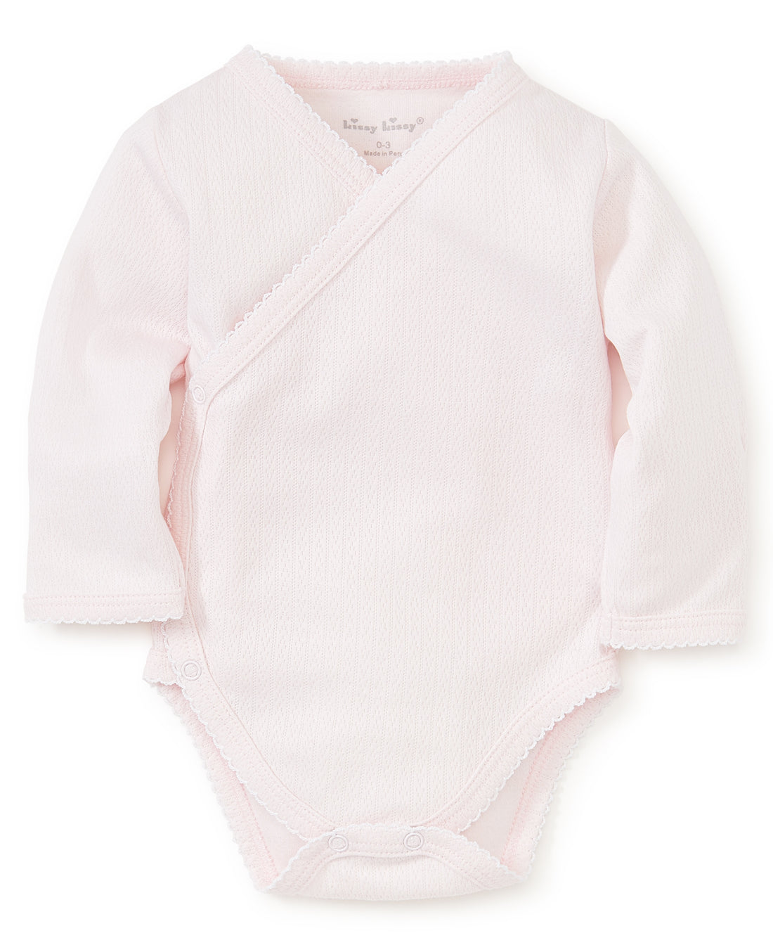 LS Pointelle Crossbody Onesie: Light PInk