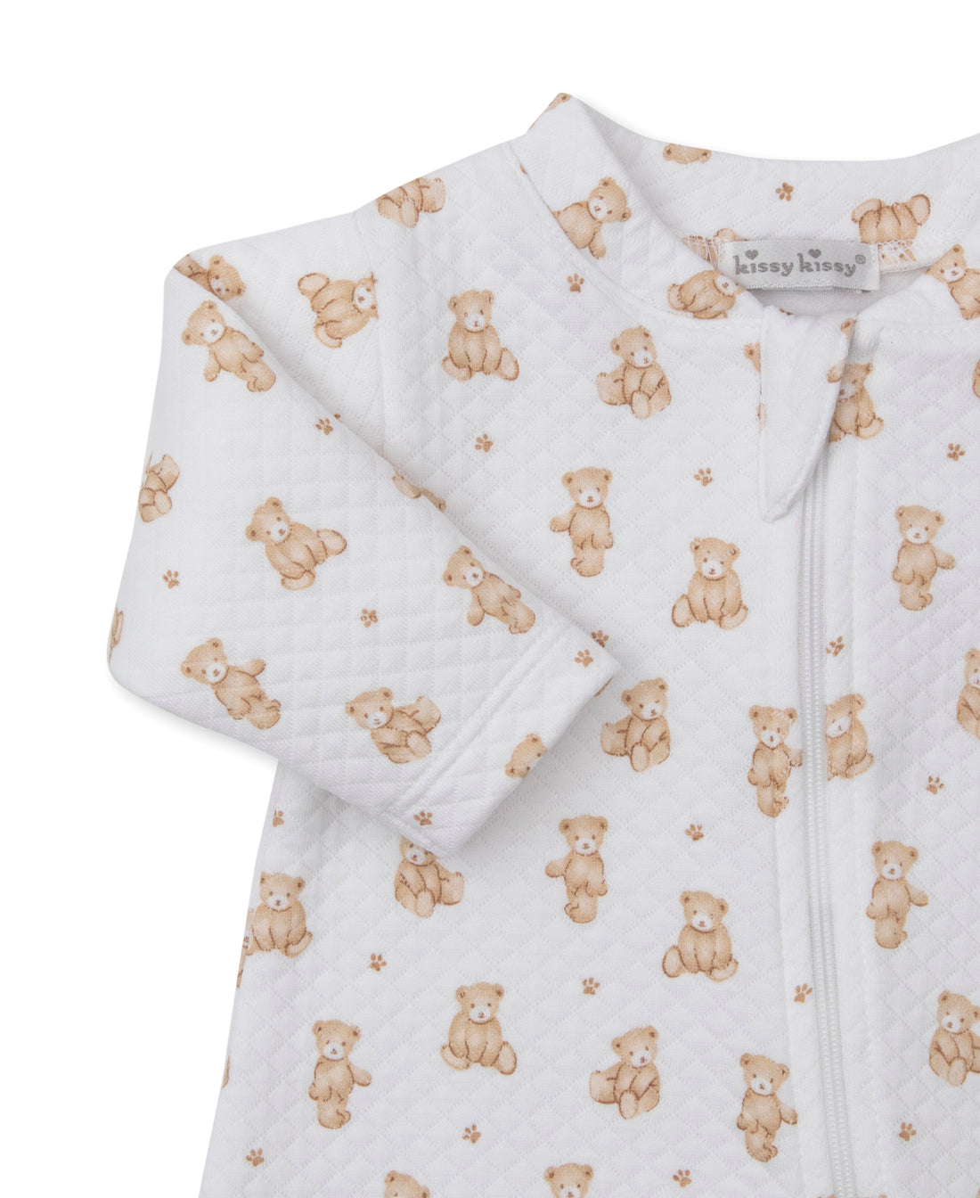 Teddy Bear Time Printed Jacquard Zipper Footie
