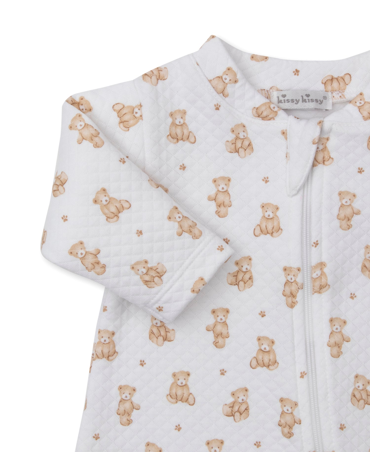 Teddy Bear Time Printed Jacquard Zipper Footie