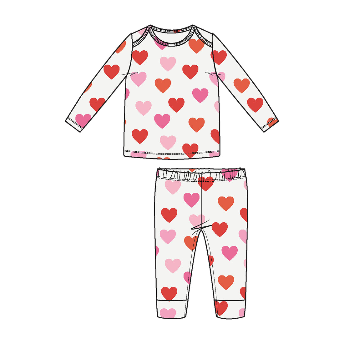 LS Loungewear Set: Big Hearts